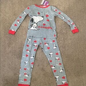 Peanuts Gray and Red Kids Pajama Set